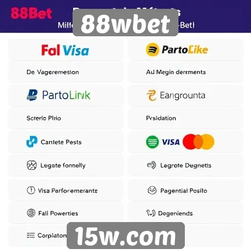 Comparativo de métodos de pagamento no 88wbet